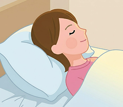 枕が高すぎであごを引いた体勢となっている